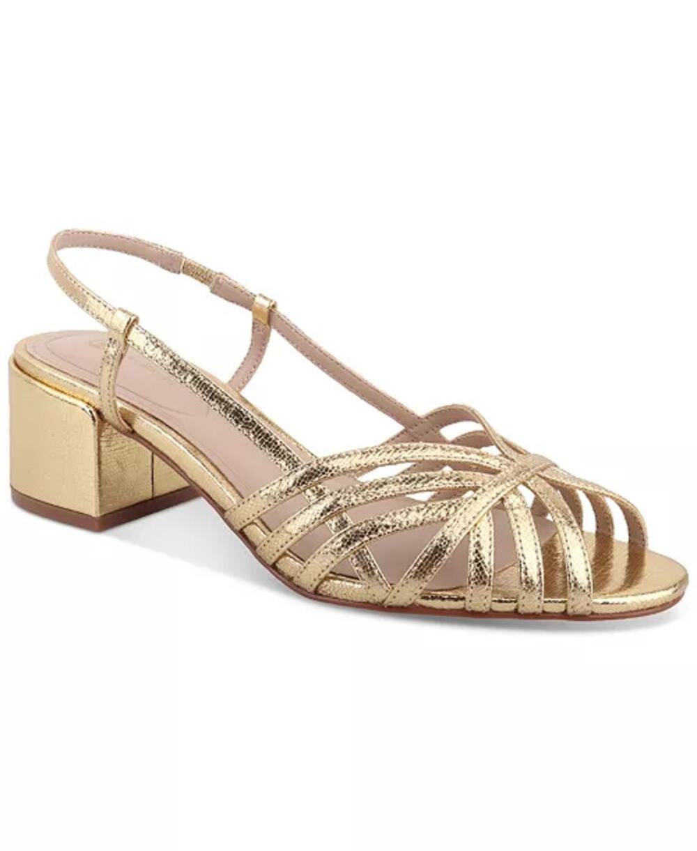 NWOT Giani Bernini Myrahh Gold Block Heel Slingback Sandals 7.5